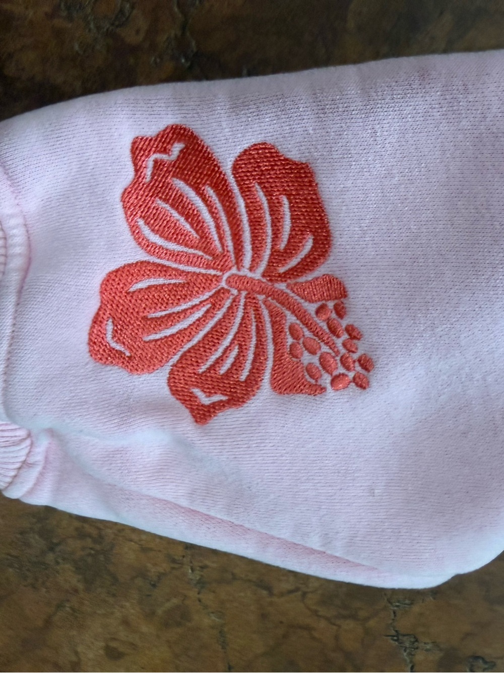 Pink Palm Puff Pink Embroidered “Everything Comes In Waves” Sweatshirt Size XS - Picture 5 of 8